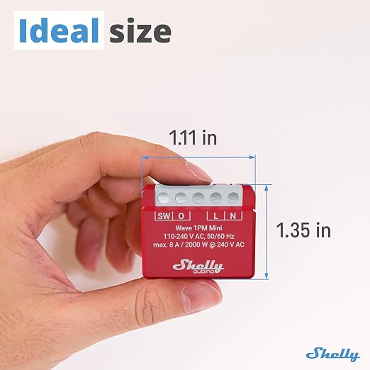 Shelly Wave 1PM Mini US LR, Z-Wave Long Range Smart Switch Relay - Image 3