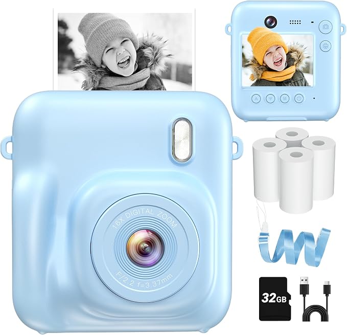 Instant Camera, Dual-Lens Kids Camera Instant Print by Zostuic