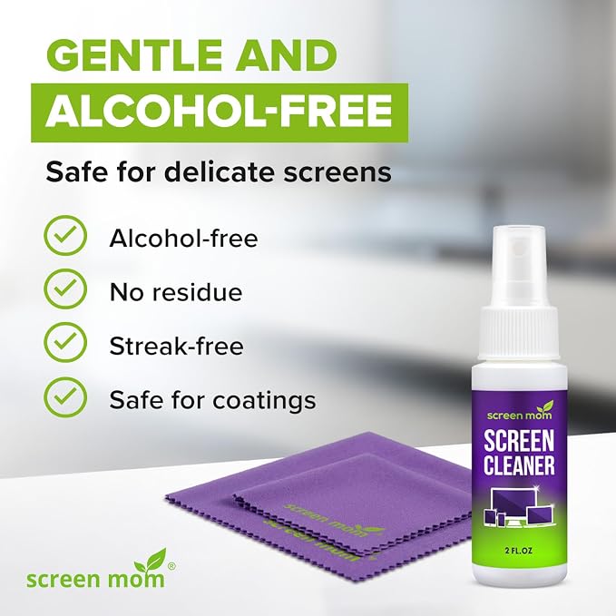 Screen Cleaner Spray and 2 Microfiber Cloths - 2oz Bottle by Screen Mom-Screen - Image 4