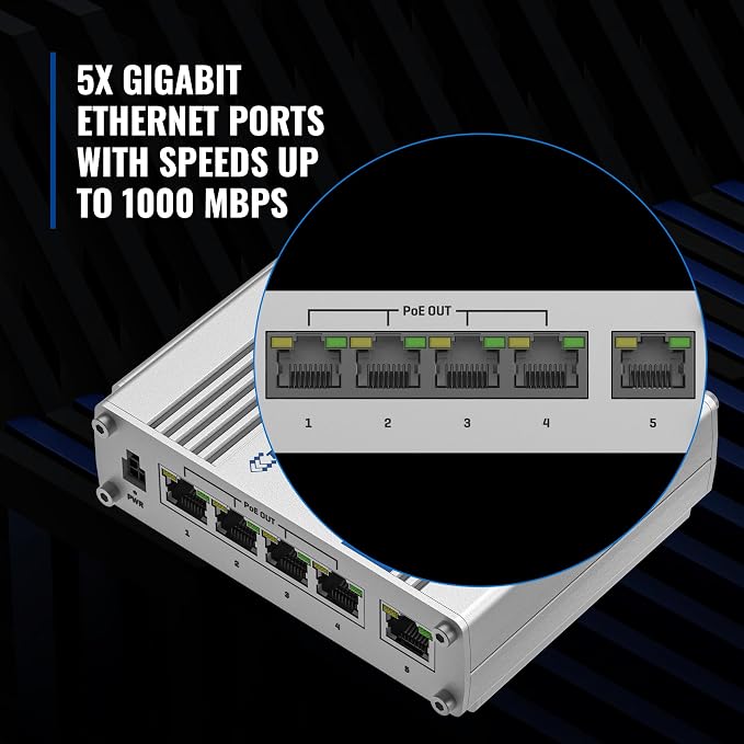 Teltonika TSW100 Industrial PoE+ Unmanaged Ethernet Switch - Image 4