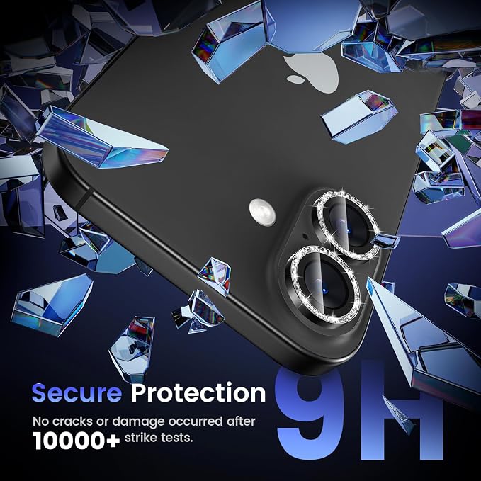 Tensea for iPhone 16 / iPhone 16 Plus Camera Lens Protector, 9H Tempered Glass - Image 5