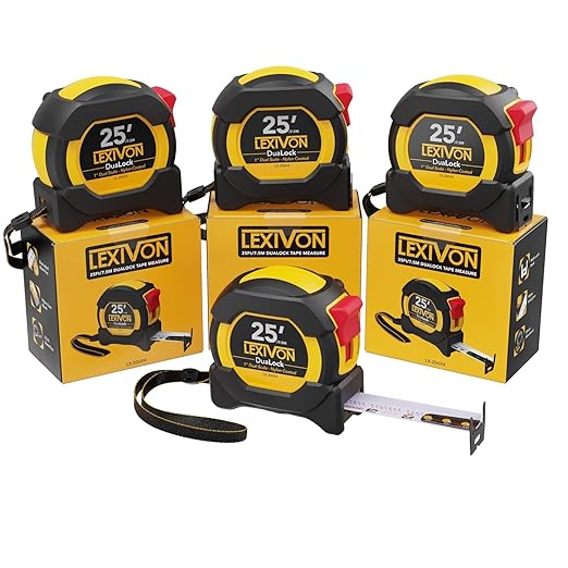 LEXIVON 25Ft/7.5m DuaLock Tape Measure | 1-Inch Wide Blade by LEXIVONTools