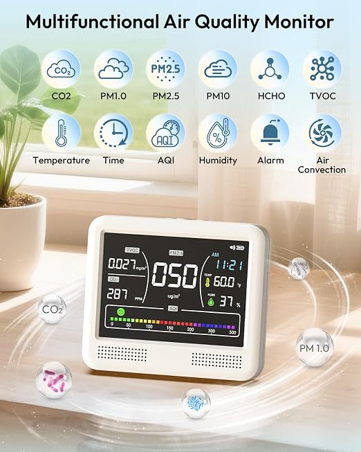 16-in-1 Air Quality Monitor Indoor, CO2 Monitor - Image 2