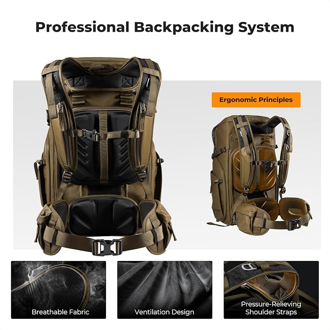 K&F CONCEPT Camera Backpack, 30L Large Capacity Camera Bag, Waterproof DSLR - Image 3