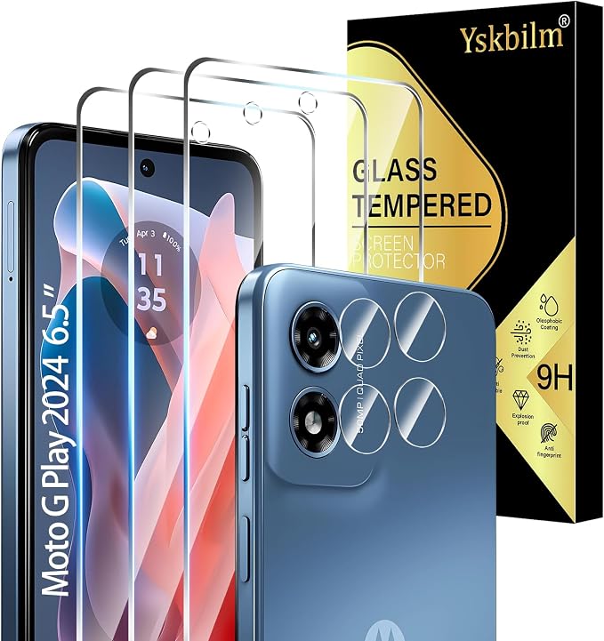 Designed for Motorola Moto G Play 5G 2024 Tempered Glass Screen Protector + by Unknown