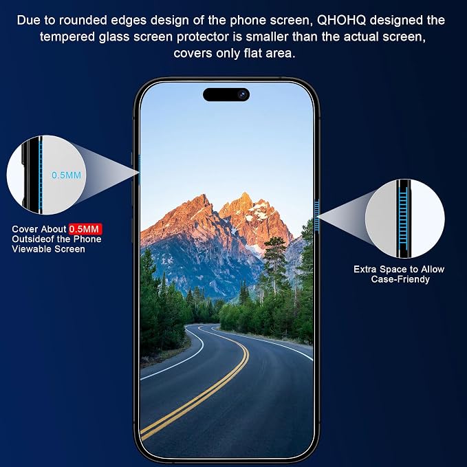 QHOHQ 3 Pack Screen Protector for iPhone 15 - Image 3