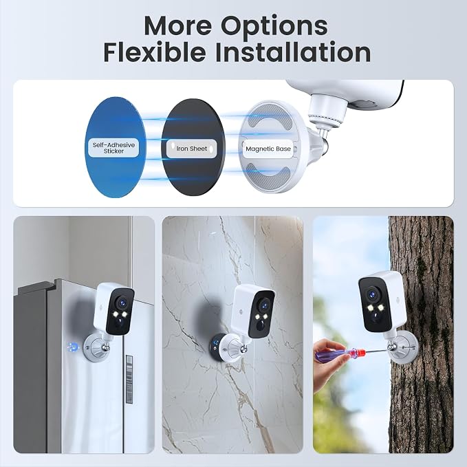 360° View Wireless Outdoor Security Camera, No Subscription Free 7-Day Cloud/SD - Image 2