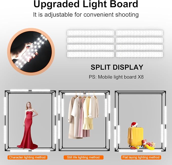 48"x78"x40" Large Photo Studio Light Box Photography, 8 Light LED Panels - Image 2