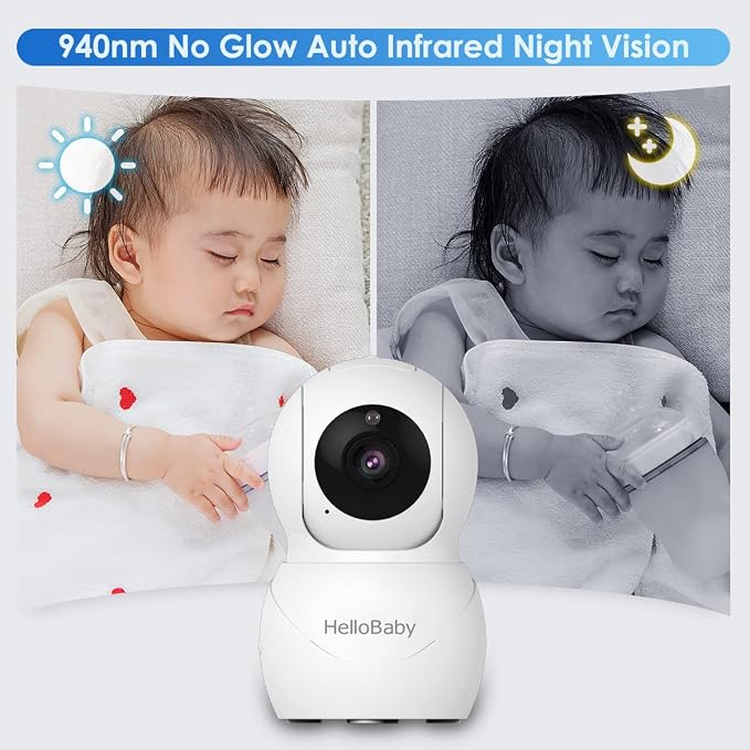 HelloBaby Monitor with Camera and Audio, IPS Screen LCD Display Video Baby - Image 4