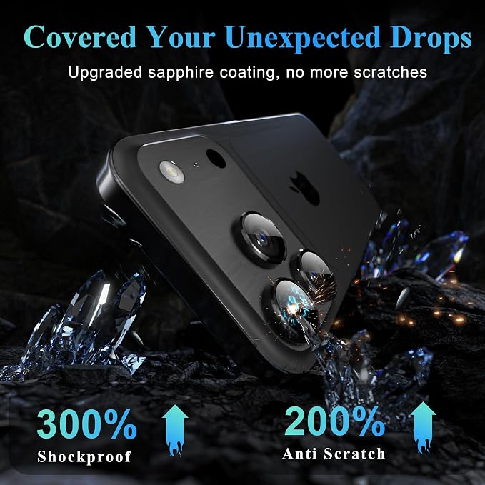 YWXTW Camera Lens Protector for iPhone 17 Pro/iPhone 17 Pro Max, Tempered Glass - Image 3