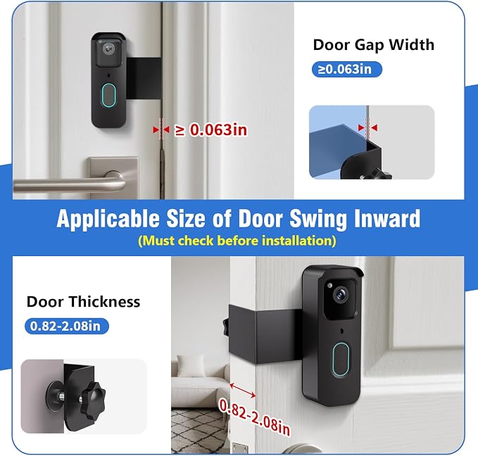 Anti-Theft Doorbell Mount for Blink, No-Drill Doorbell Door Mount Bracket Video - Image 5