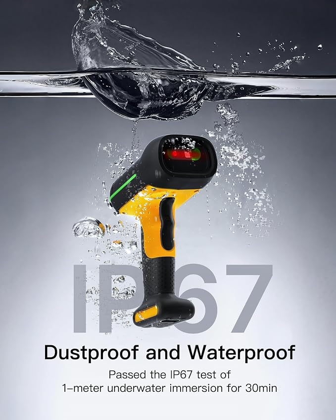 Inateck Industrial Barcode Scanner Bluetooth, 1D 2D QR Code Scanner Wireless - Image 2