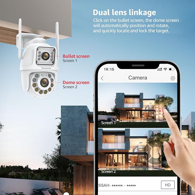 BOAVISION 5G/2.4G WiFi Outdoor Security Camera, Wireless PTZ Dual Lens - Image 3