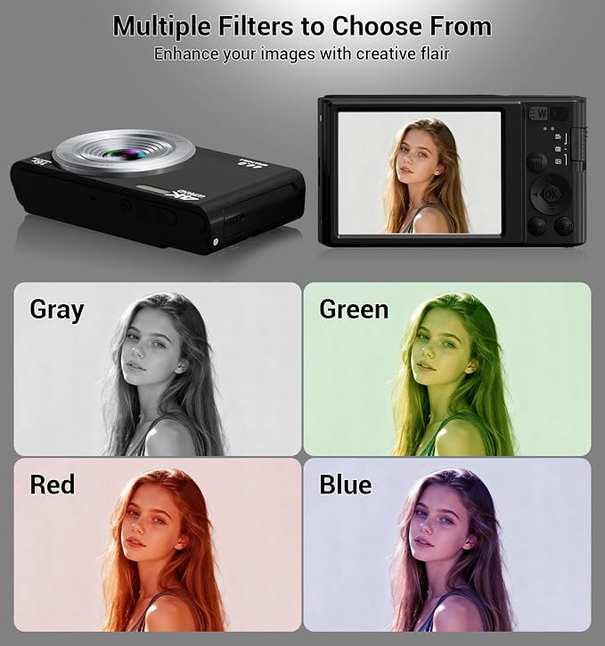 Digital Camera 4K, Autofocus Digital Compact Digital Camera, 16X Digital Zoom - Image 4