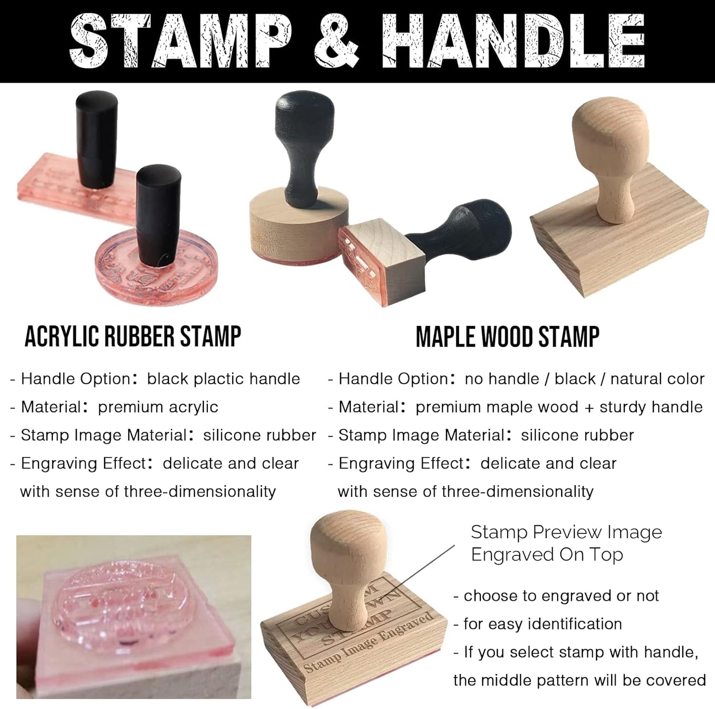 Custom Stamp with Logo Text - Personalized Rubber Stamp with Handle - Address Stamps for Business or Crafting - Round 2"