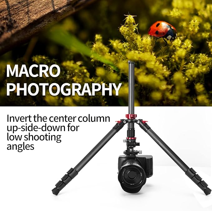 CAVIX 62" Professional Carbon Fiber Camera Tripod, Tripod & Monopod 2 in 1 - Image 4