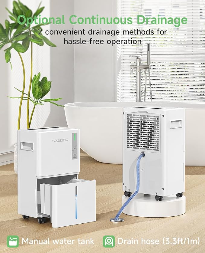 1500 Sq.ft Dehumidifier for Basement, Trazico 21 Pint Quiet Dehumidifiers for - Image 4