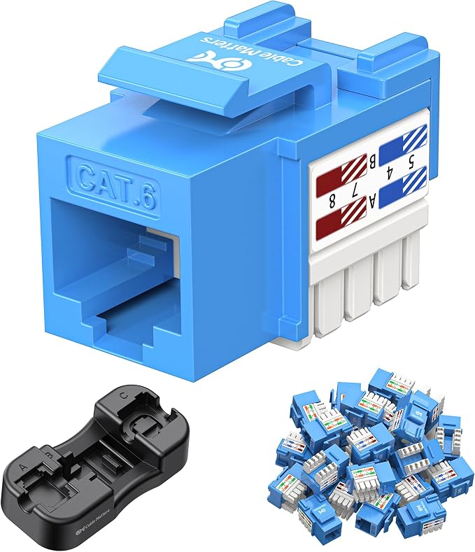 Cable Matters 25-Pack 10Gbps Cat6 Keystone Jacks, RJ45 Keystone Jack, Ethernet by CableMatters