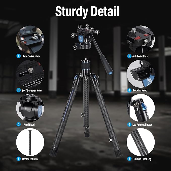 SIRUI Carbon Fiber Tripod Lightweight 2lbs - Image 2