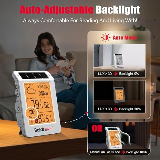BaldrTherm Wireless Weather Station, Dual-Zone Indoor & Outdoor/Childroom Temp - Image 3