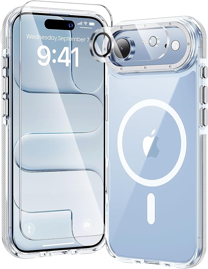 toushion 3 in 1 for iPhone Air Case Clear Bumper, Fits MagSafe, Shockproof by Unknown