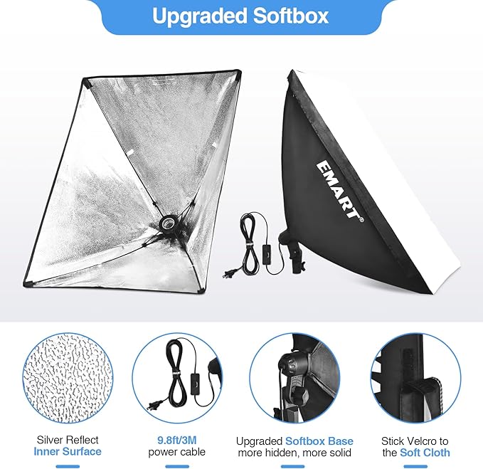 EMART Softbox Photography Lighting Kit, Studio Lights - Image 3