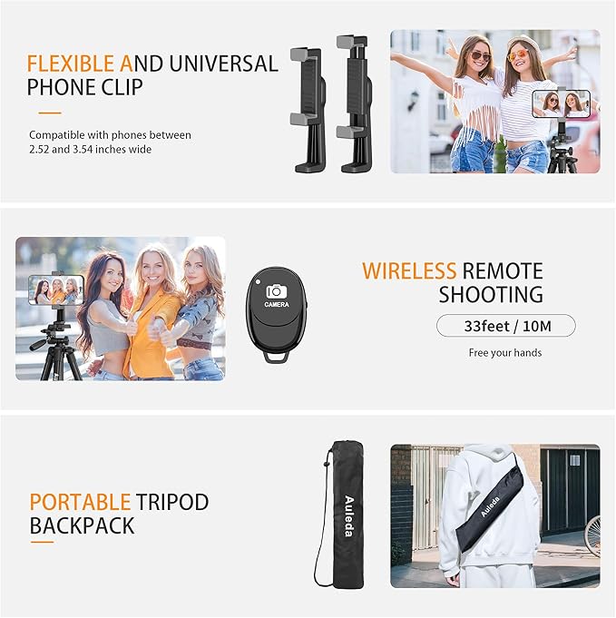 71″ Camera Tripod Aluminum Tall Tripod Stand Compatible - Image 6