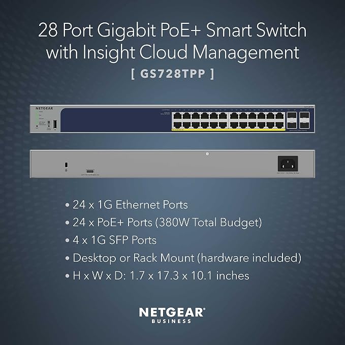 NETGEAR 28-Port PoE Gigabit Ethernet Smart Switch - Image 2