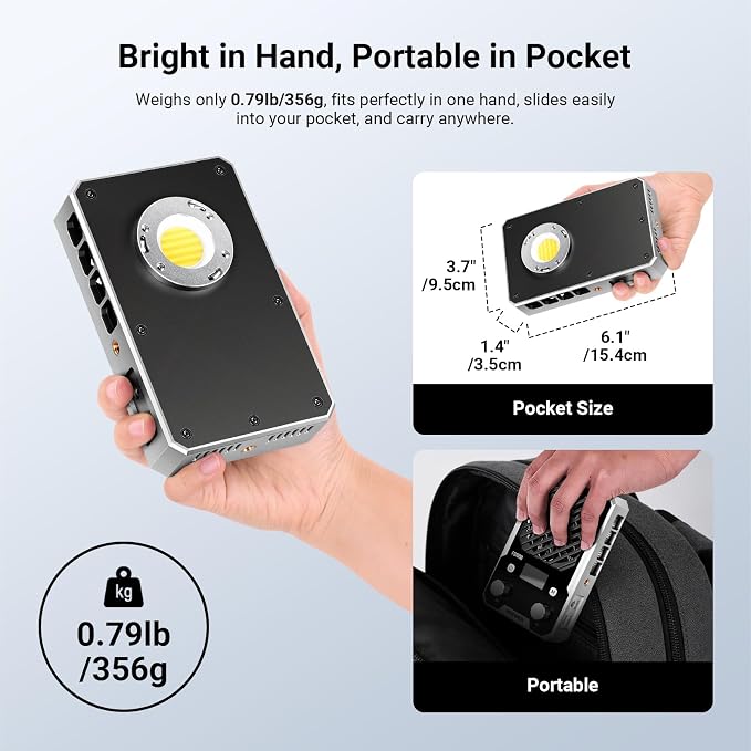 NEEWER 100W Ultra Compact LED Video Light APP/Panel Control, Pocket Size Bi - Image 2