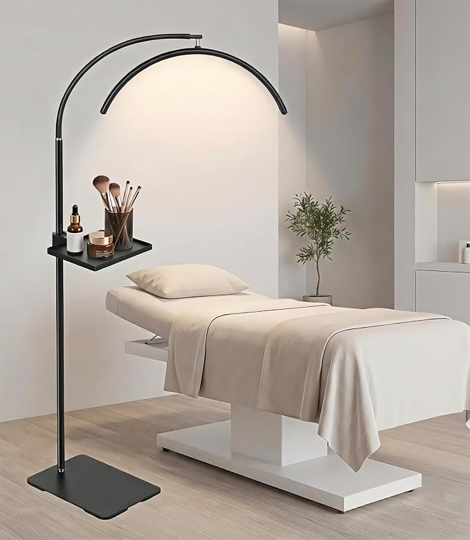 Half Moon LED Floor Light with Tool Tray by ZEKAHOV