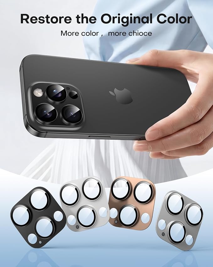 TAURI 2 Pack for iPhone 16 Pro Max/16 Pro Camera Lens Protector, Full Coverage - Image 8