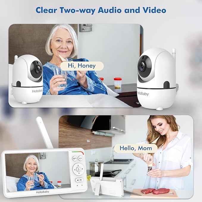 HelloBaby Baby Monitor with 2 Cameras, World First 6" IPS Split Screen - Image 6