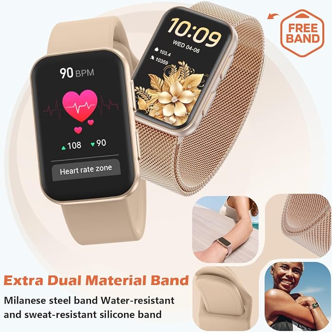 MorePro Health Fitness Tracker for Women Men, 24/7 Heart Rate Blood Pressure & - Image 2