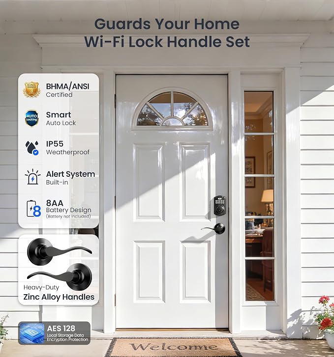 Veise VE012W-B Wi-Fi Fingerprint Smart Lock - Image 6