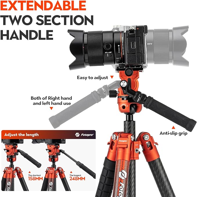Fotopro X-Airfly Video 64.5 Inch Lightweight Travel Camera Tripod - Image 3