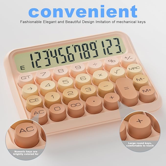 Mechanical Calculator 12 Digit Extra Large 5-Inch LCD Display, DECKLIT Battery - Image 4