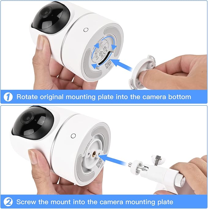 2Pack Adjustable Wall Mount for Eufy Security Indoor Cam P24 and E220, No-Drill - Image 6