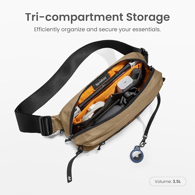 tomtoc 3.5L Sling Bag with RFID Blocking, Crossbody Bag Chest Shoulder Pack - Image 3