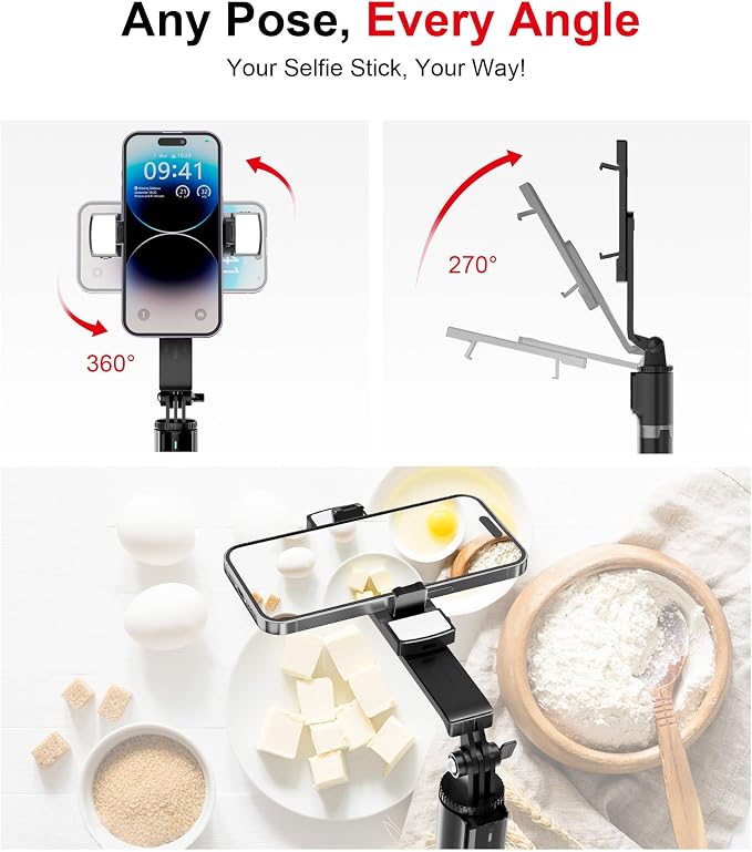 Selfie Stick Phone Tripod with Remote and LED Fill Lights - Image 6