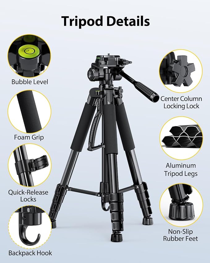 UBeesize 74" Camera Tripod - Image 6