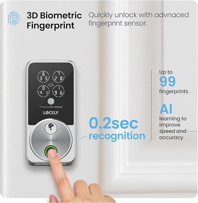 Lockly Secure Pro Smart Door Lock, Fingerprint Keyless Entry Door Lock - Image 4
