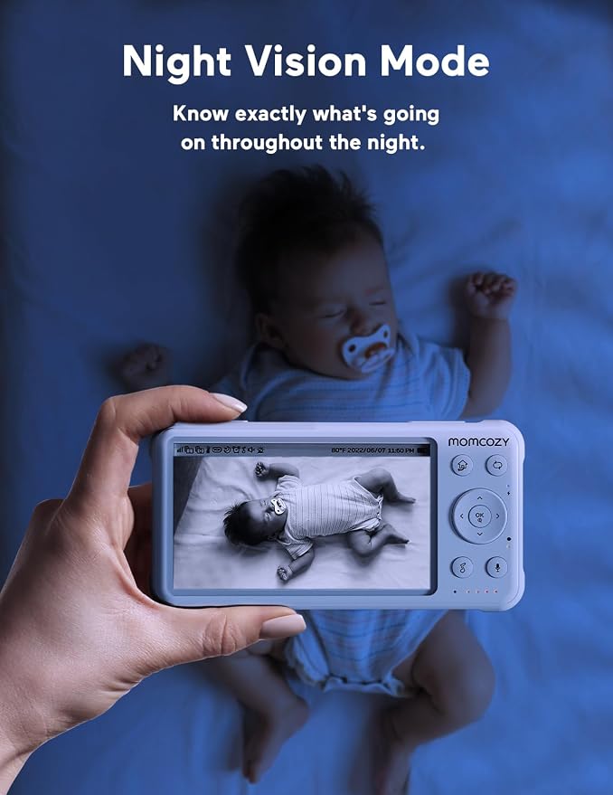 Momcozy Baby Monitor with 2 Cameras 5’’ 1080P Split Screen Video Baby Monitor - Image 5