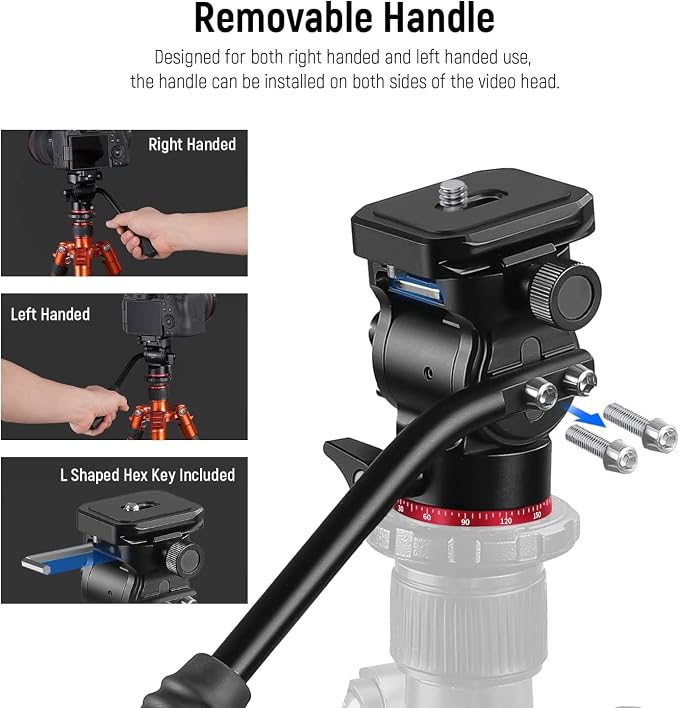 NEEWER Tripod Fluid Head Pan Tilt Head - Image 7
