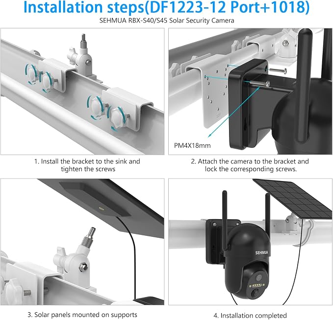 Gutter Mount for SEHMUA RBX-S40/S44/S45/SD22 Solar Outdoor Camera Bracket - Image 4