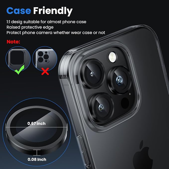 WSKEN for iPhone 16 Pro/iPhone 16 Pro Max Camera Lens Protector - Image 5