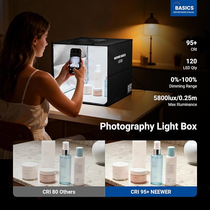 NEEWER Basics Bi Color Photo Studio Light Box, 120 LEDs CRI95+ Dimmable - Image 2