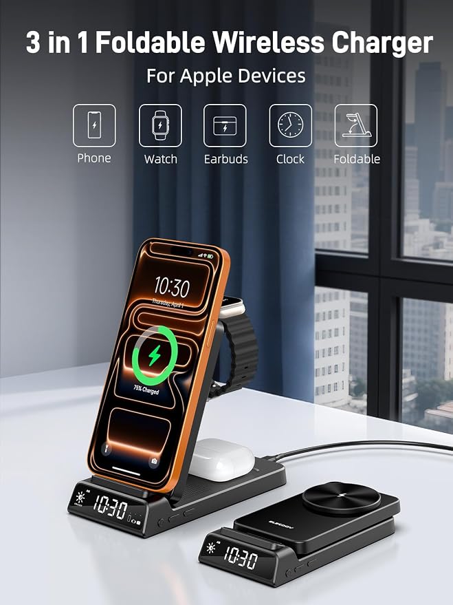 3 in 1 Charging Station for Apple, ELECDOV Magnetic Charger for iPhone - Image 6