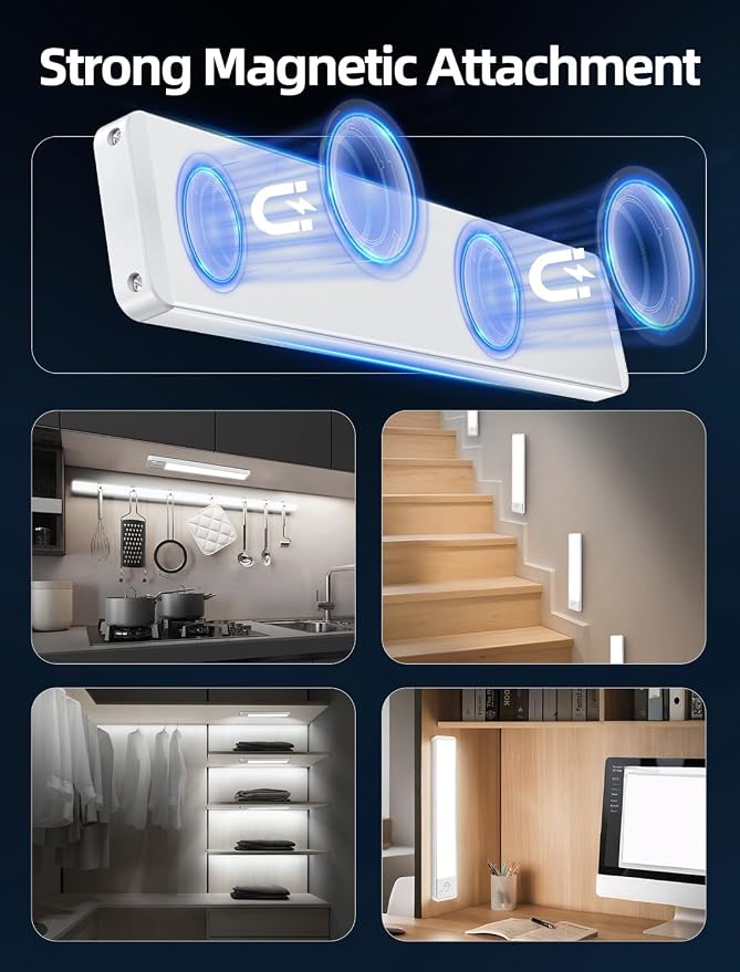 Under Cabinet Motion Sensor Lighting: 12 Inch Dimmable Rechargeable Lights - Image 8