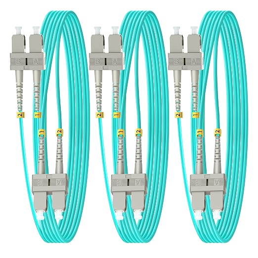 FiberPrime- OM3 SC to SC Fiber Patch Cable, Duplex Multimode, MM Fiber Optic by Unknown