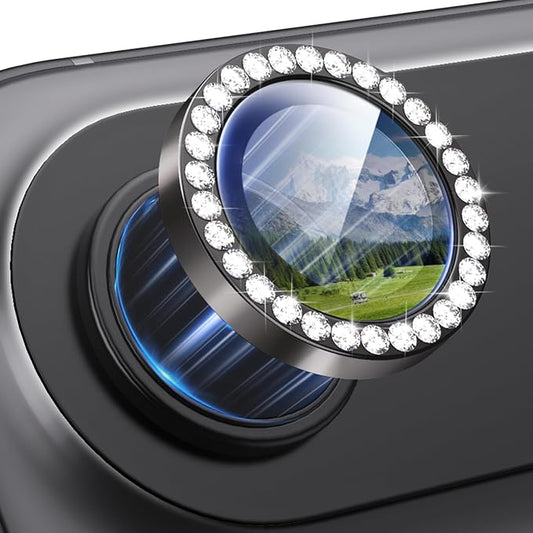 for iPhone 17 Air Camera Lens Protector Bling, Individual Diamond Metal Ring by Xfilm